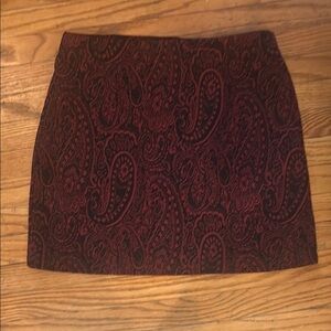 Ann Taylor Loft Paisley Patterned Skirt - Red and Black size Large